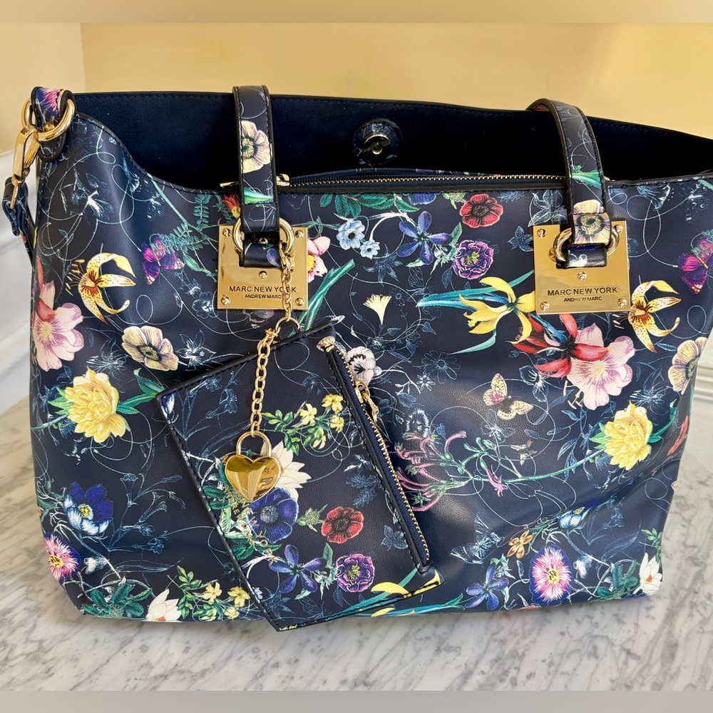 Andrew Marc Floral Crossbody Bag with TWO additional pouches